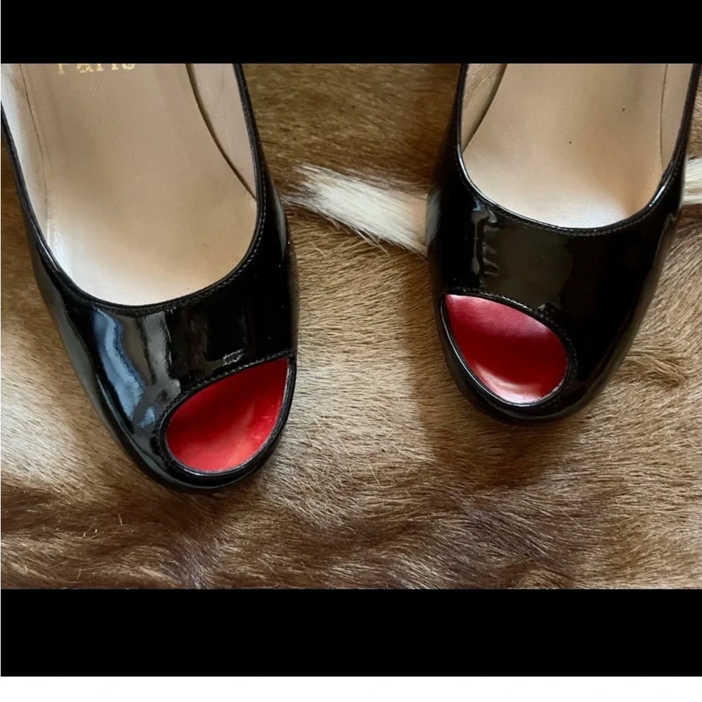 HURRY! Memorial SALE! Christian Louboutin Peep Toe Patent Leather Heel - Picture 2 of 14